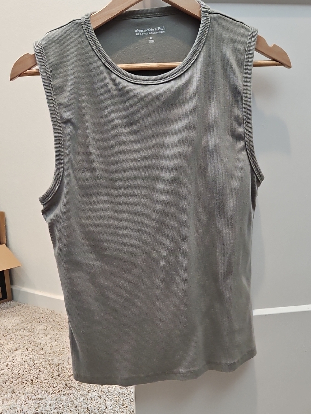 Abercrombie & Fitch Olive Green Ribbed Sleeveless Tank
